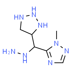 ChemSpider 2D Image | 4-[Hydrazino(1-methyl-1H-1,2,4-triazol-5-yl)methyl]-1,2,3-triazolidine | C6H14N8