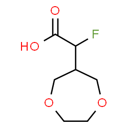 ChemSpider 2D Image | 1,4-Dioxepan-6-yl(fluoro)acetic acid | C7H11FO4