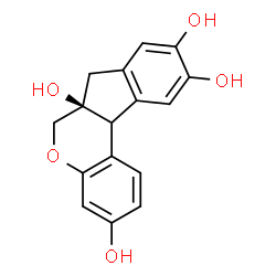 ChemSpider 2D Image | (6aS)-7,11b-Dihydroindeno[2,1-c]chromene-3,6a,9,10(6H)-tetrol | C16H14O5