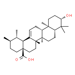 ChemSpider 2D Image | (3beta,17alpha)-3-Hydroxyurs-12-en-28-oic acid | C30H48O3