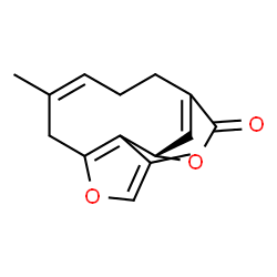 ChemSpider 2D Image | (1S,8Z)-3,8-Dimethyl-5,14-dioxatricyclo[10.2.1.0~2,6~]pentadeca-2(6),3,8,12(15)-tetraen-13-one | C15H16O3