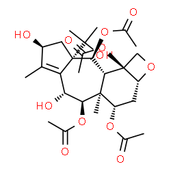 ChemSpider 2D Image | (2aR,4S,4aS,5R,6R,8S,9aS,10S,10aR,10bS)-6,8-Dihydroxy-9a-(2-hydroxy-2-propanyl)-4a,7-dimethyl-3,4,4a,5,6,8,9,9a,10,10a-decahydro-1H-azuleno[5',6':3,4]benzo[1,2-b]oxete-4,5,10,10b(2aH)-tetrayl tetraace
tate | C28H40O12