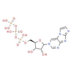 ChemSpider 2D Image | 3-[5-O-(Hydroxy{[hydroxy(phosphonooxy)phosphoryl]oxy}phosphoryl)-D-ribofuranosyl]-3H-imidazo[2,1-f]purine | C12H16N5O13P3