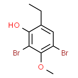 ChemSpider 2D Image | 2,4-Dibromo-6-ethyl-3-methoxyphenol | C9H10Br2O2