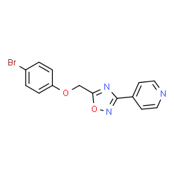 ChemSpider 2D Image | 4-{5-[(4-Bromophenoxy)methyl]-1,2,4-oxadiazol-3-yl}pyridine | C14H10BrN3O2