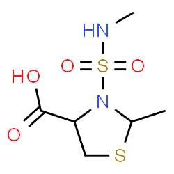 ChemSpider 2D Image | 2-Methyl-3-(methylsulfamoyl)-1,3-thiazolidine-4-carboxylic acid | C6H12N2O4S2