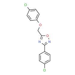 ChemSpider 2D Image | 5-(4-chlorophenoxymethyl)-3-(4-chlorophenyl)-1,2,4-oxadiazole | C15H10Cl2N2O2