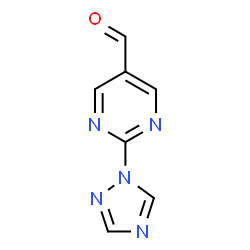 ChemSpider 2D Image | 2-(1H-1,2,4-Triazol-1-yl)-5-pyrimidinecarbaldehyde | C7H5N5O
