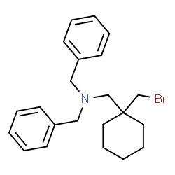 ChemSpider 2D Image | N,N-Dibenzyl-1-[1-(bromomethyl)cyclohexyl]methanamine | C22H28BrN