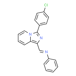 ChemSpider 2D Image | N-{(E)-[3-(4-Chlorophenyl)imidazo[1,5-a]pyridin-1-yl]methylene}aniline | C20H14ClN3