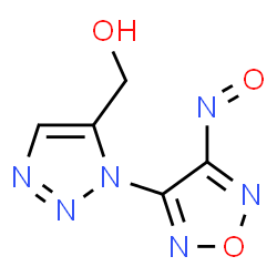 ChemSpider 2D Image | [1-(4-Nitroso-1,2,5-oxadiazol-3-yl)-1H-1,2,3-triazol-5-yl]methanol | C5H4N6O3