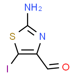 ChemSpider 2D Image | 2-Amino-5-iodo-1,3-thiazole-4-carbaldehyde | C4H3IN2OS