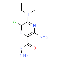 ChemSpider 2D Image | 3-Amino-6-chloro-5-[ethyl(methyl)amino]-2-pyrazinecarbohydrazide | C8H13ClN6O