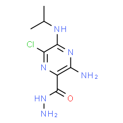ChemSpider 2D Image | 3-Amino-6-chloro-5-(isopropylamino)-2-pyrazinecarbohydrazide | C8H13ClN6O