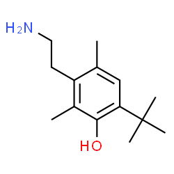 ChemSpider 2D Image | 3-(2-Aminoethyl)-2,4-dimethyl-6-(2-methyl-2-propanyl)phenol | C14H23NO