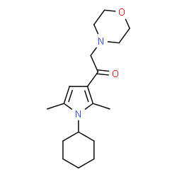 ChemSpider 2D Image | 1-(1-Cyclohexyl-2,5-dimethyl-1H-pyrrol-3-yl)-2-(4-morpholinyl)ethanone | C18H28N2O2