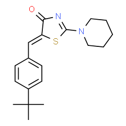 ChemSpider 2D Image | (5Z)-5-(4-tert-butylbenzylidene)-2-(piperidin-1-yl)-1,3-thiazol-4(5H)-one | C19H24N2OS