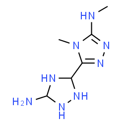 ChemSpider 2D Image | 5-(5-Amino-1,2,4-triazolidin-3-yl)-N,4-dimethyl-4H-1,2,4-triazol-3-amine | C6H14N8