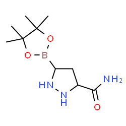 ChemSpider 2D Image | 5-(4,4,5,5-Tetramethyl-1,3,2-dioxaborolan-2-yl)-3-pyrazolidinecarboxamide | C10H20BN3O3
