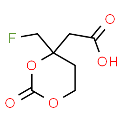 ChemSpider 2D Image | [4-(Fluoromethyl)-2-oxo-1,3-dioxan-4-yl]acetic acid | C7H9FO5