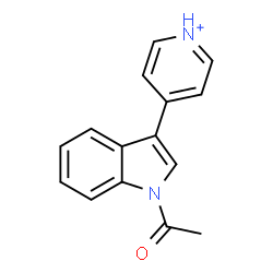 ChemSpider 2D Image | 4-(1-Acetyl-1H-indol-3-yl)pyridinium | C15H13N2O