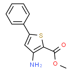 ChemSpider 2D Image | Methyl 3-amino-5-phenyl-2-thiophenecarboxylate | C12H11NO2S