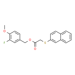 ChemSpider 2D Image | 3-Fluoro-4-methoxybenzyl (2-naphthylsulfanyl)acetate | C20H17FO3S