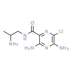 ChemSpider 2D Image | 3,5-Diamino-N-(2-aminopropyl)-6-chloro-2-pyrazinecarboxamide | C8H13ClN6O