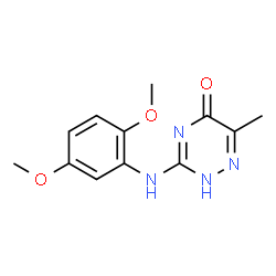 ChemSpider 2D Image | 3-[(2,5-Dimethoxyphenyl)amino]-6-methyl-1,2,4-triazin-5(2H)-one | C12H14N4O3
