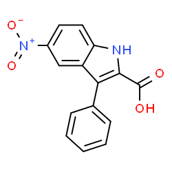 ChemSpider 2D Image | 5-Nitro-3-phenyl-1H-indole-2-carboxylic acid | C15H10N2O4