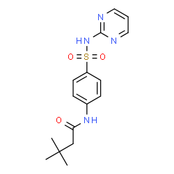 ChemSpider 2D Image | 3,3-Dimethyl-N-[4-(2-pyrimidinylsulfamoyl)phenyl]butanamide | C16H20N4O3S