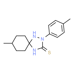 ChemSpider 2D Image | 8-Methyl-2-(4-methylphenyl)-1,2,4-triazaspiro[4.5]decane-3-thione | C15H21N3S