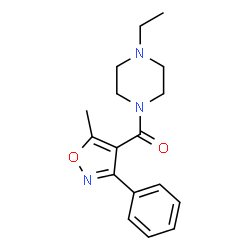 ChemSpider 2D Image | (4-Ethyl-1-piperazinyl)(5-methyl-3-phenyl-1,2-oxazol-4-yl)methanone | C17H21N3O2