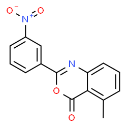 ChemSpider 2D Image | 5-Methyl-2-(3-nitrophenyl)-4H-3,1-benzoxazin-4-one | C15H10N2O4