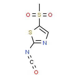 ChemSpider 2D Image | 2-Isocyanato-5-(methylsulfonyl)-1,3-thiazole | C5H4N2O3S2