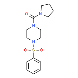ChemSpider 2D Image | [4-(Phenylsulfonyl)-1-piperazinyl](1-pyrrolidinyl)methanone | C15H21N3O3S