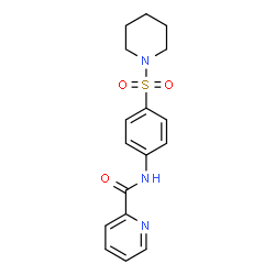ChemSpider 2D Image | N-[4-(1-Piperidinylsulfonyl)phenyl]-2-pyridinecarboxamide | C17H19N3O3S