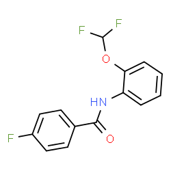 ChemSpider 2D Image | N-[2-(Difluoromethoxy)phenyl]-4-fluorobenzamide | C14H10F3NO2