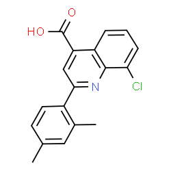 ChemSpider 2D Image | 8-Chloro-2-(2,4-dimethylphenyl)-4-quinolinecarboxylic acid | C18H14ClNO2
