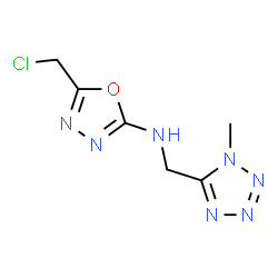 ChemSpider 2D Image | 5-(Chloromethyl)-N-[(1-methyl-1H-tetrazol-5-yl)methyl]-1,3,4-oxadiazol-2-amine | C6H8ClN7O