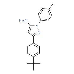 ChemSpider 2D Image | 1-(4-Methylphenyl)-3-[4-(2-methyl-2-propanyl)phenyl]-1H-pyrazol-5-amine | C20H23N3