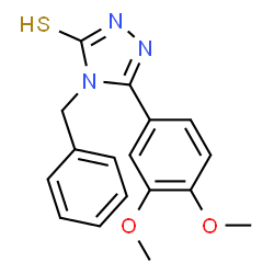 ChemSpider 2D Image | 4-Benzyl-5-(3,4-dimethoxyphenyl)-2,4-dihydro-3H-1,2,4-triazole-3-thione | C17H17N3O2S