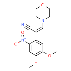 ChemSpider 2D Image | 2-(4,5-Dimethoxy-2-nitro-phenyl)-3-morpholin-4-yl-acrylonitrile | C15H17N3O5