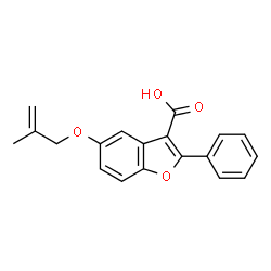 ChemSpider 2D Image | 5-[(2-Methyl-2-propen-1-yl)oxy]-2-phenyl-1-benzofuran-3-carboxylic acid | C19H16O4