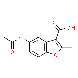 ChemSpider 2D Image | 5-Acetoxy-2-methyl-1-benzofuran-3-carboxylic acid | C12H10O5