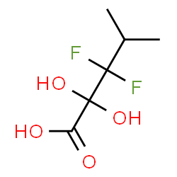 ChemSpider 2D Image | 3,3-Difluoro-2,2-dihydroxy-4-methylpentanoic acid | C6H10F2O4