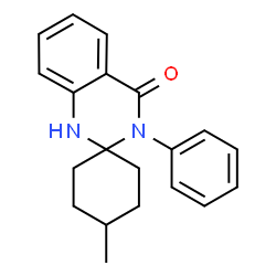 ChemSpider 2D Image | 4-Methyl-3'-phenyl-1'H-spiro[cyclohexane-1,2'-quinazolin]-4'(3'H)-one | C20H22N2O