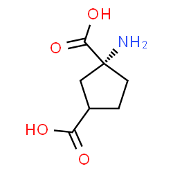 ChemSpider 2D Image | (1R)-1-Amino-1,3-cyclopentanedicarboxylic acid | C7H11NO4