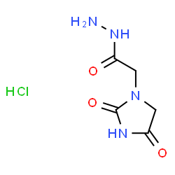 ChemSpider 2D Image | 2-(2,4-Dioxo-1-imidazolidinyl)acetohydrazide hydrochloride (1:1) | C5H9ClN4O3