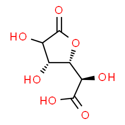 ChemSpider 2D Image | (2R)-[(2S,3R)-3,4-Dihydroxy-5-oxotetrahydro-2-furanyl](hydroxy)acetic acid (non-preferred name) | C6H8O7